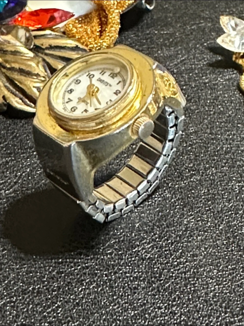 Bonetto Vintage Gold Tone 1980’s Ring Brooch Watch Bundle